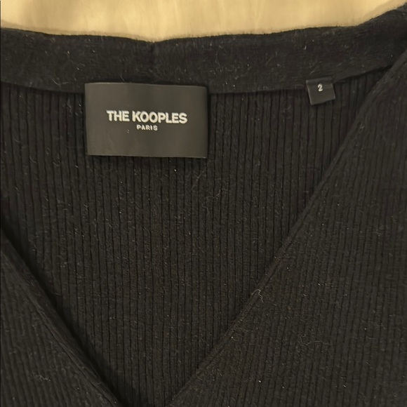The Kooples Black Ribbed Cardigan - Picture 2 of 3